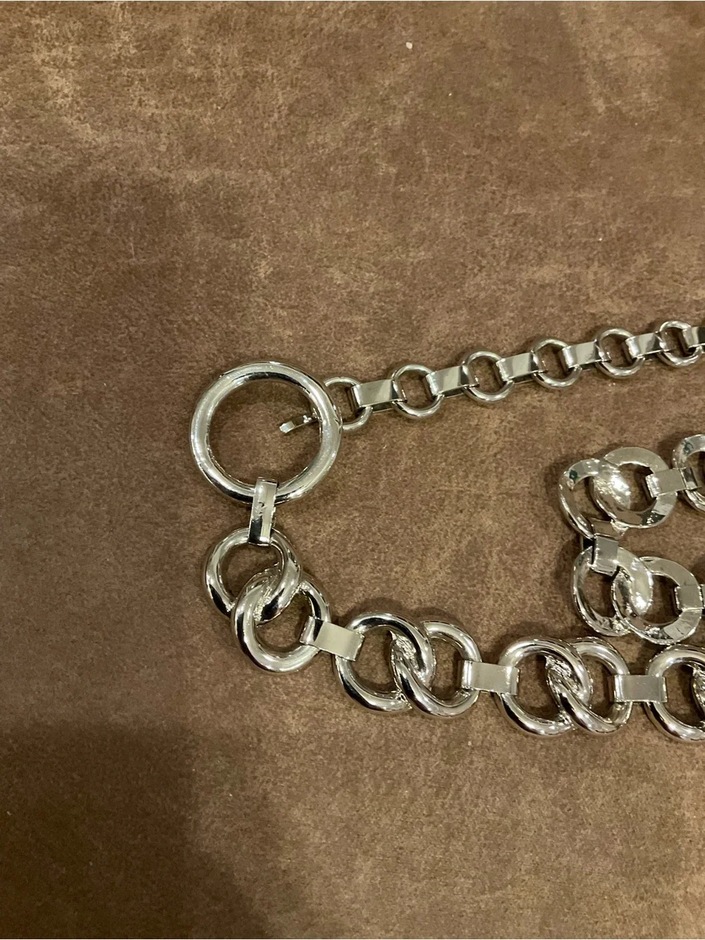 Silver Chunky Chain Belt